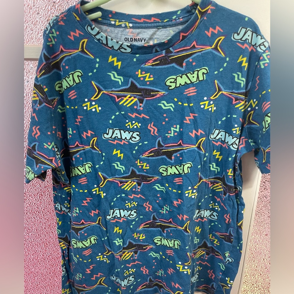 Old Navy Blue Jaws Patterned Tee